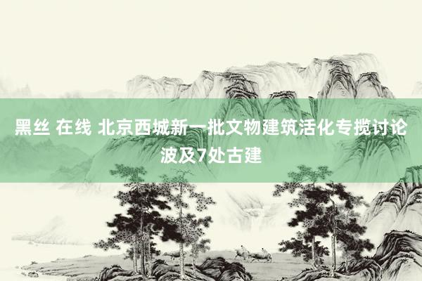 黑丝 在线 北京西城新一批文物建筑活化专揽讨论波及7处古建