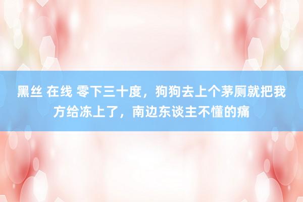 黑丝 在线 零下三十度，狗狗去上个茅厕就把我方给冻上了，南边东谈主不懂的痛